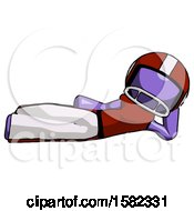 Poster, Art Print Of Purple Football Player Man Reclined On Side
