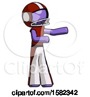 Poster, Art Print Of Purple Football Player Man Presenting Something To His Left