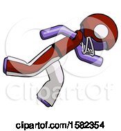 Poster, Art Print Of Purple Football Player Man Running While Falling Down