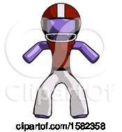 Poster, Art Print Of Purple Football Player Male Sumo Wrestling Power Pose