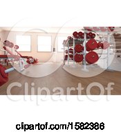 Clipart Of A 3d Gym Interior Royalty Free Illustration