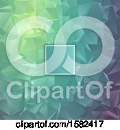 Clipart Of A Blank Frame Over A Geometric Background Royalty Free Vector Illustration