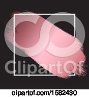 Metallic Pink Paint Stroke Through A White Frame On Black