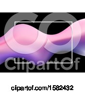 Clipart Of A Pink And Purple Wave Over A Frame On Black Royalty Free Vector Illustration