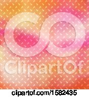 Clipart Of A Pink And Orange Diamond Plate Watercolor Background Royalty Free Vector Illustration