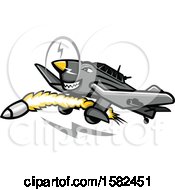 Clipart Of A Junkers Ju 87 Stuka German Dive Bomber Plane Mascot Royalty Free Vector Illustration