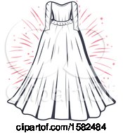 Poster, Art Print Of Vintage Wedding Gown And Fireworks Design