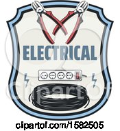 Clipart Of A Shield With Electrical Equipment Royalty Free Vector Illustration