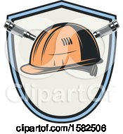Poster, Art Print Of Shield With A Hard Hat