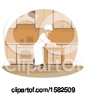 Poster, Art Print Of Male Chef Kneading Dough