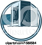 Clipart Of A Desktop Computer Design Royalty Free Vector Illustration by Vector Tradition SM