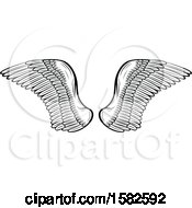 Poster, Art Print Of Pair Of Black And White Wings