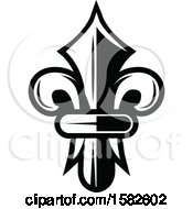 Clipart Of A Black And White Fleur De Lis Royalty Free Vector Illustration by Vector Tradition SM
