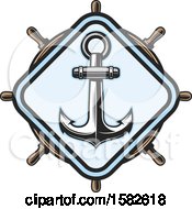 Poster, Art Print Of Ship Helm And Anchor