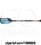 Clipart Of A Sketched Boat Paddle Oar Royalty Free Vector Illustration