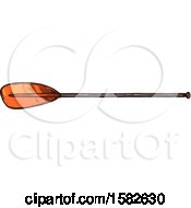 Clipart Of A Sketched Boat Paddle Oar Royalty Free Vector Illustration