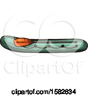 Clipart Of A Sketched Raft Royalty Free Vector Illustration