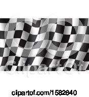Clipart Of A Waving Racing Flag Background Royalty Free Vector Illustration