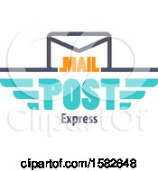 Clipart Of A Mail Post Express Design With An Envelope Royalty Free Vector Illustration by Vector Tradition SM