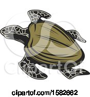 Clipart Of A Sea Turtle Royalty Free Vector Illustration by Vector Tradition SM