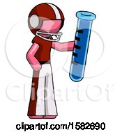 Poster, Art Print Of Pink Football Player Man Holding Large Test Tube