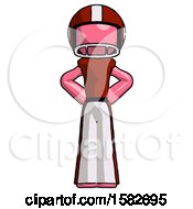 Pink Football Player Man Hands On Hips