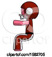 Pink Football Player Man Sitting Or Driving Position