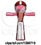 Poster, Art Print Of Pink Football Player Man T-Pose Arms Up Standing