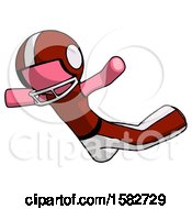Poster, Art Print Of Pink Football Player Man Skydiving Or Falling To Death