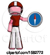 Pink Football Player Man Holding A Large Compass