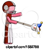 Poster, Art Print Of Pink Football Player Man Holding Jesterstaff - I Dub Thee Foolish Concept