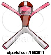 Pink Football Player Man With Arms And Legs Stretched Out
