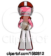 Poster, Art Print Of Pink Football Player Man Giving Football To You