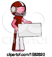 Poster, Art Print Of Pink Football Player Man Presenting Large Envelope