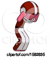Pink Football Player Man With Headache Or Covering Ears Turned To His Right