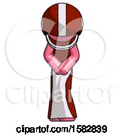 Poster, Art Print Of Pink Football Player Bending Over Hurt Or Nautious