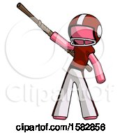 Poster, Art Print Of Pink Football Player Man Bo Staff Pointing Up Pose