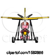 Poster, Art Print Of Pink Football Player Man In Ultralight Aircraft Front View