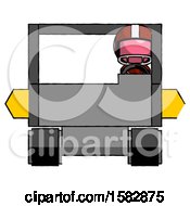 Poster, Art Print Of Pink Football Player Man Driving Amphibious Tracked Vehicle Front View