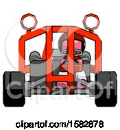 Poster, Art Print Of Pink Football Player Man Riding Sports Buggy Front View