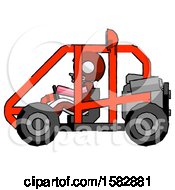 Poster, Art Print Of Pink Football Player Man Riding Sports Buggy Side View