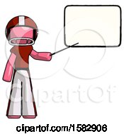 Poster, Art Print Of Pink Football Player Man Giving Presentation In Front Of Dry-Erase Board