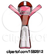 Poster, Art Print Of Pink Football Player Man With Arms Out Joyfully