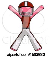 Poster, Art Print Of Pink Football Player Man Jumping Or Flailing