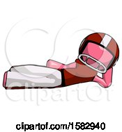 Poster, Art Print Of Pink Football Player Man Reclined On Side