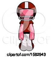 Poster, Art Print Of Pink Football Player Man Kneeling Front Pose