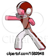 Poster, Art Print Of Pink Football Player Man Martial Arts Punch Left