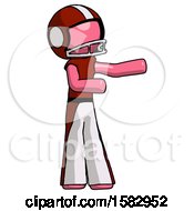 Poster, Art Print Of Pink Football Player Man Presenting Something To His Left