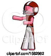 Poster, Art Print Of Pink Football Player Man Presenting Something To His Right