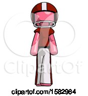 Poster, Art Print Of Pink Football Player Man Walking Front View